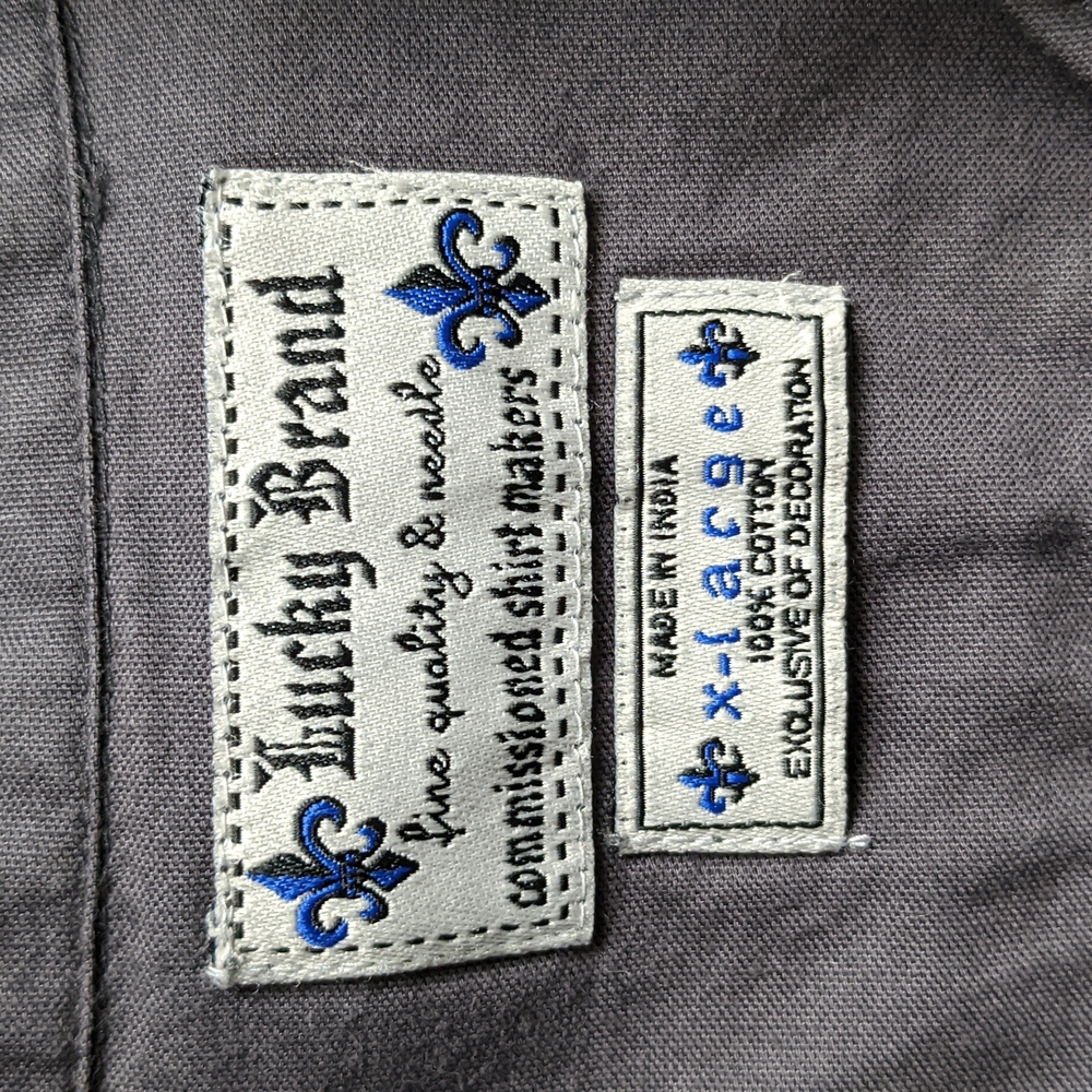 🎉HP🎉 Lucky Brand Gray Western Style Button Down Embroidered Shirt XL - Picture 5 of 14